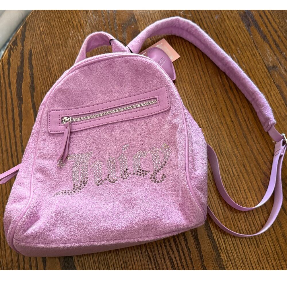 NWT Juicy Couture Big Spender Velour Mini Backpack - Violet Tulle
